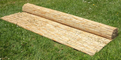 Natural Screening Roll Privacy Peeled Reed Wind Sun Protection 3m x 1.5m Primrose - 5