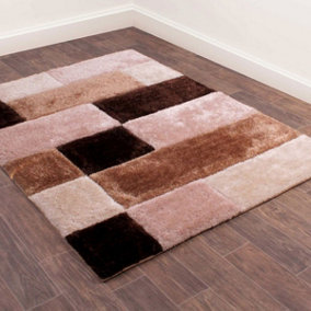 Natural Shaggy Modern Shaggy Sparkle Easy to clean Rug for Dining Room Bed Room and Living Room-160cm X 225cm