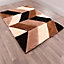 Natural Shaggy Modern Sparkle Geometric Optical/ (3D) Rug Easy to clean Living Room and Bedroom-80cm X 150cm