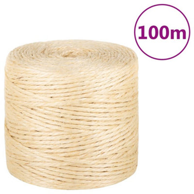 Natural Sisal Rope 4mm x 100m Strong Twine for Crafts, Gardening, & Cat ...