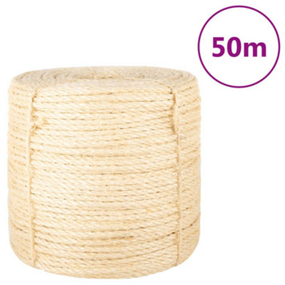 Natural Sisal Rope 6 mm x 50 m Durable Twine for Crafts, Gardening ...