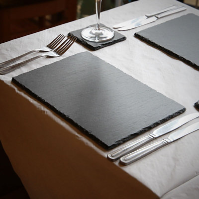 Natural Slate Placemats & Coasters - 8pc