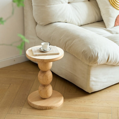 Natural Solid Wood Side Table Modern Design Style Living Room