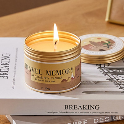 Natural Soy Wax Baltic Amber Scented Candle Burn Time 20H+