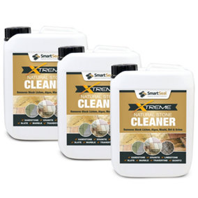 Natural Stone Cleaner Xtreme, Black Spot Remover and Powerful Cleaner, Dirt Remover, Stains, Grime and Algae Killer, 3 x 5L