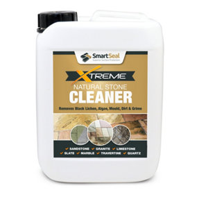 Natural Stone Cleaner Xtreme, Black Spot Remover and Powerful Cleaner, Dirt Remover, Stains, Grime and Algae Killer, 5L