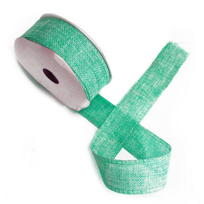 Natural Texture Aqua Ribbon 38mm x 20m for Gift Wrapping & Decor
