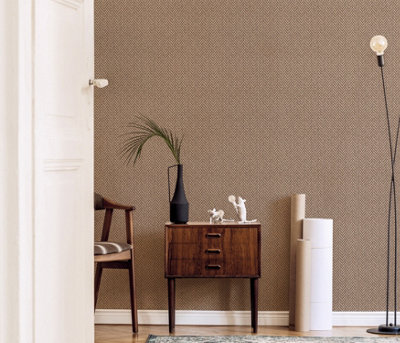 Natural Textures Trellis Panel Vinyl Wallpaper in Natural