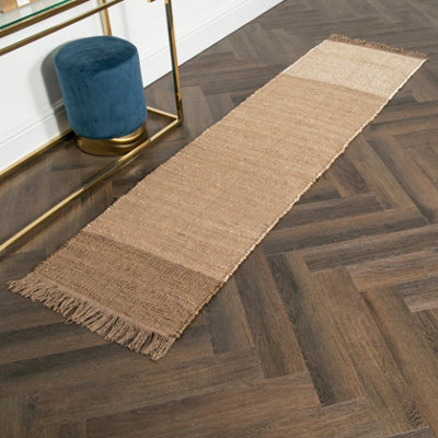 Natural Tones Jute & Cotton Runner Rug (60 x 230cm) DIY at B&Q
