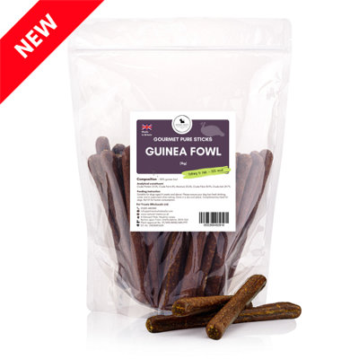 Natural Treats Gourmet Pure Guinea Fowl Sticks (1kg) High In Protein Low Fat Dog Chew Treats