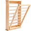 Natural Wall-Mounted wooden clothes drying Rack with Double side Rails - Foldable and Space-Saving Clothes Airer