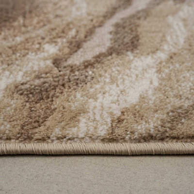 Natural Warm Beige Modern Textured Marble Area Rug 80x150cm