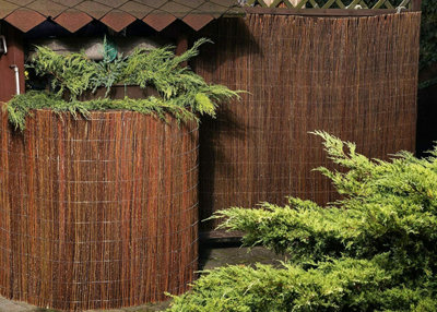 Natural Willow Garden Fence Screening Roll Privacy Border Sun Protection 1.8m x 4m - 6