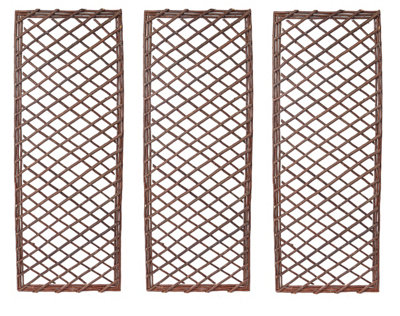 Natural Willow Garden Trellis Plant Supports Set of 3