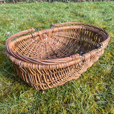 Natural Willow Wicker Garden Trug Basket (Set of 2) - 6
