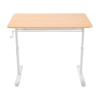 Natural Wood Colour Carbon Steel Wide Manual Lift Height Adjustable ...