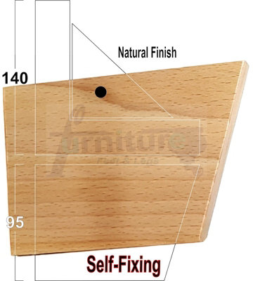 Natural Wood Corner Feet 95mm High Replacement Furniture Sofa Legs Self