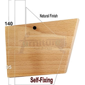 Natural Wood Corner Feet 95mm High Replacement Furniture Sofa Legs Self Fixing Chairs Cabinets Beds Etc PKC300