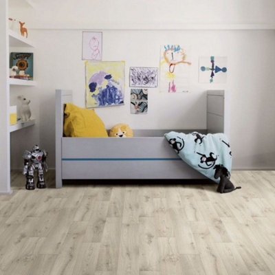 Natural Wood Effect Anti-Slip Vinyl Flooring For Dining Room Hallways Conservatory And Kitchen 5m X 3m (15m²)