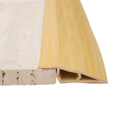 Natural Wood Effect PVC Threshold Strip, Self-Adhesive, 1m Long