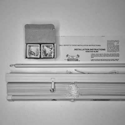 Natural Wood Effect PVC Venetian Blinds for Windows and Doors by Furnished - (W)110cm x (L)150cm