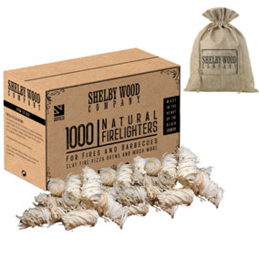 Natural Wood Firelighters 1000 Eco Wax Coated Wood Wool Flame Fire Starters For Indoor/Outdoor Fires & BBQ'