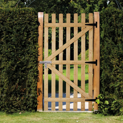 Natural Wood Gate with Lock Waterproof & Corrosion Resistant Garden ...