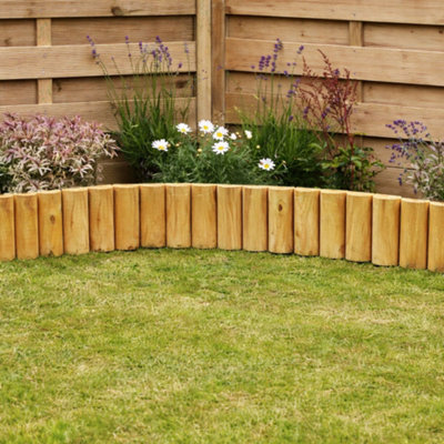 Natural Wooden Garden Border Edging Roll 192cm x 15cm