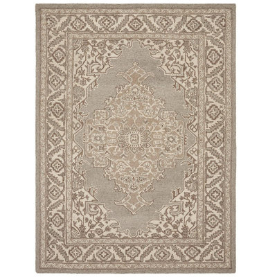 Natural Wool Handmade Luxurious Traditional Easy to Clean Floral Dining Room Bedroom And Living Room-200cm X 290cm