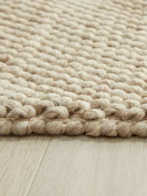 Natural Wool Rug, Anti-Shed Handmade Rug, Easy to Clean Rug, Modern Plain Rug for Bedroom, & Living Room-200cm X 290cm