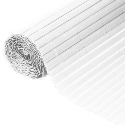 Nature Double Sided Garden Screen PVC 1x3m White