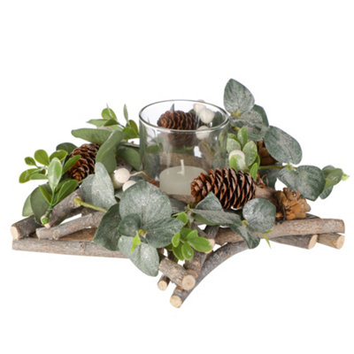 Nature Trail Star Tealight Xmas Table Decoration Centrepiece Christmas Décor Candle Holder