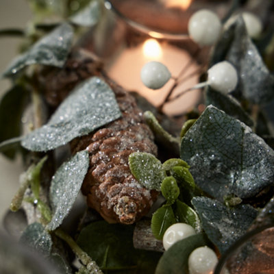Nature Trail Wreath Tealight Xmas Table Decoration Centrepiece Christmas Décor Candle Holder