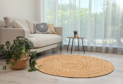 Naturelle Heaton 120x120cm Circle Natural Woven Jute Rug