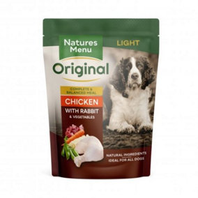 Natures Menu Dog Light Pouch With Chicken & Rabbit 300g (Pack of 8)