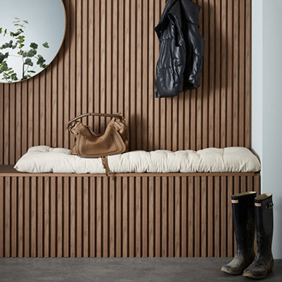 Naturewall SlatWall Waterproof Walnut - 240cm x 16.8cm - Single Panel