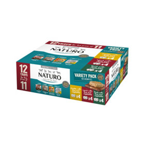 Naturo Adult Dog Food  Variety Pack with Rice Tray 12x400g