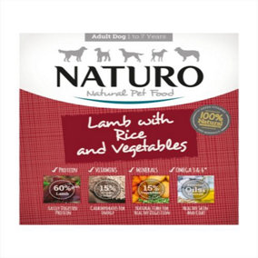 Naturo Adult Lamb & Rice With Veg Tray 400g (Pack of 7)