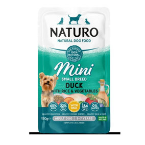 Naturo Adult Mini Duck with Rice & Vegetables 150g Pouch - Pack of 8