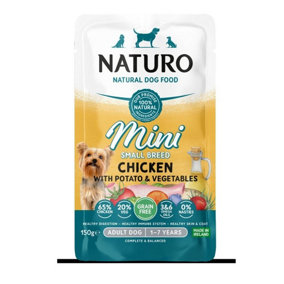 Naturo Adult Mini GF Chicken with Potato & Vegetables 150g Pouch - Pack of 8