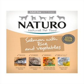 Naturo Adult Salmon & Rice With Veg Tray 400g (Pack of 7)