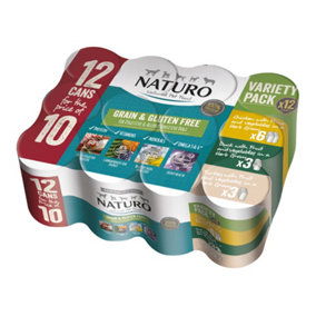 Naturo Adult Variety Pack Grain Free Can Dog Food 12 x 390g