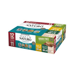 Naturo Adult Variety Pack Grain Free Dog Food Tray 12 x 400g