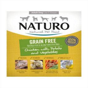 Naturo Grain Free Chicken & Potato With Veg Tray 400g (Pack of 7)
