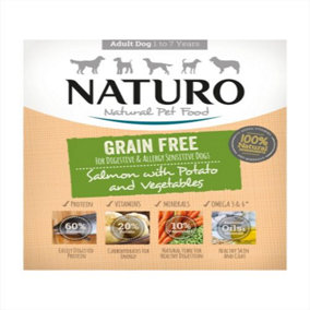 Naturo Grain Free Salmon & Potato With Veg Tray 400g (Pack of 7)