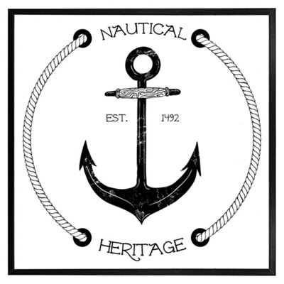 Nautical anchor (Picutre Frame) / 12x12" / Brown