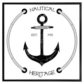 Nautical anchor (Picutre Frame) / 12x12" / White