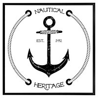 Nautical anchor (Picutre Frame) / 16x16" / Oak