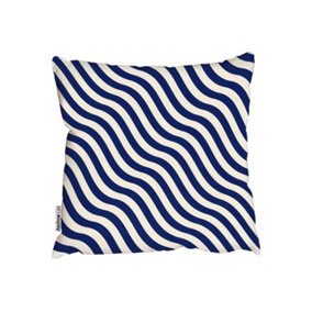 Nautical blue striped abstract (Outdoor Cushion) / 45cm x 45cm