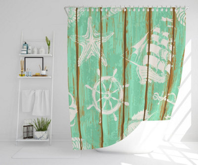 Nautical Elements on Wood (Shower Curtain) / Default Title Price Comparisons | Compare The Build
